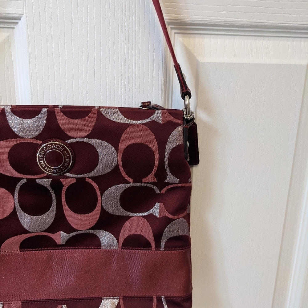NWOT Coach Red & Silver Crossbody